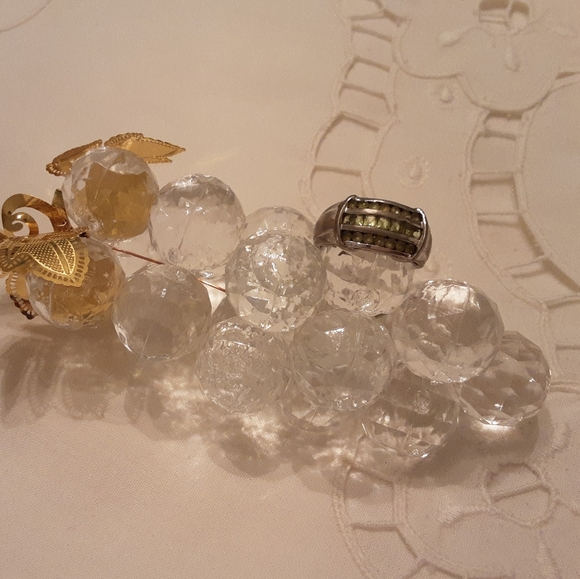 VINTAGE 925 STERLING SILVER PERIDOT RING, SIZE 8 - Picture 13 of 14